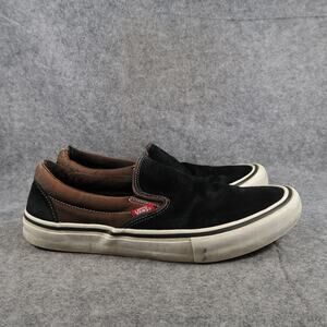 Vans Shoes Mens 11 Casual Slip On Pro Sneaker Black Leather Skate Duracap Sport